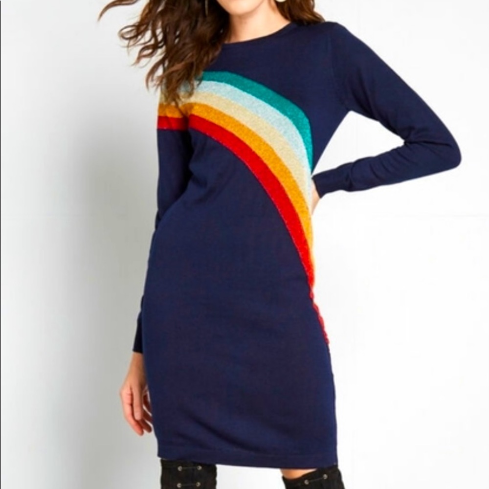 Sugarhill Brighton - The Real Zeal Sweater Dress Navy Stripes, size 4 (US)